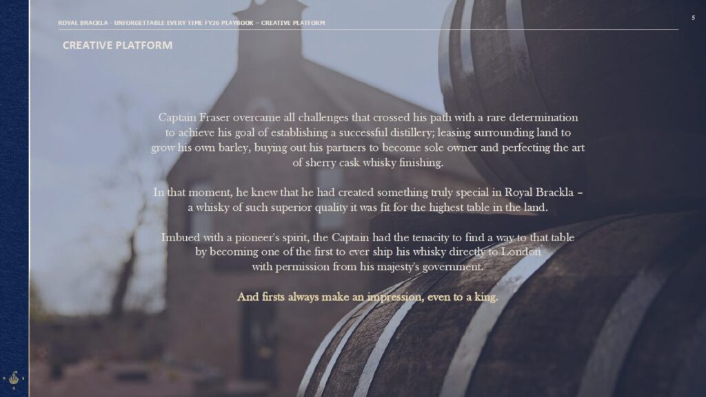 Royal Brackla creative platform story inspired by The King’s First Sip